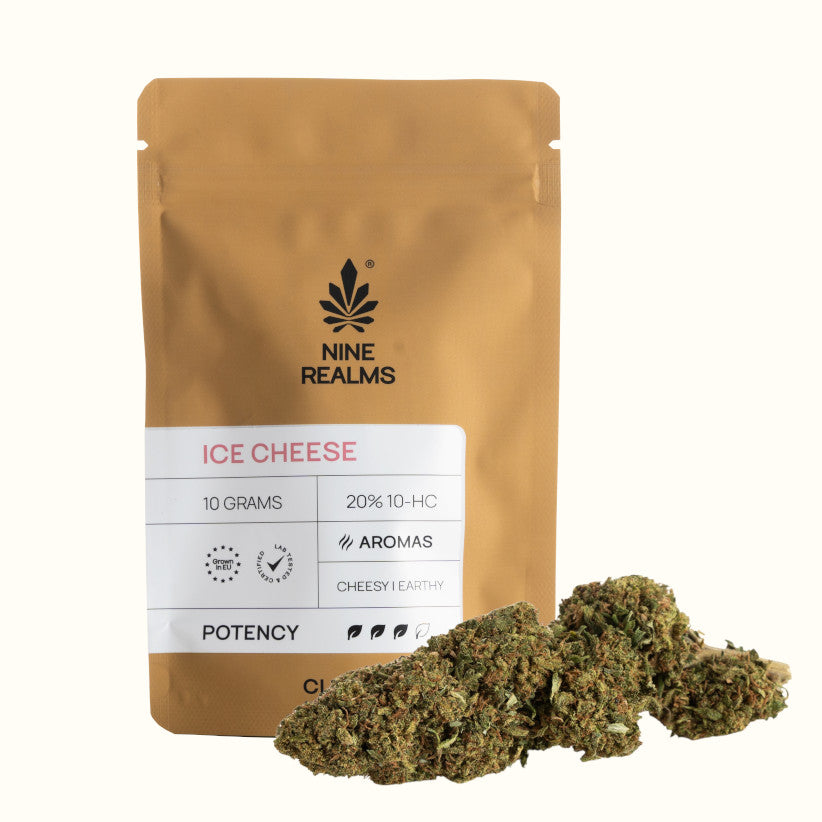 Nine Realms Ice Cheese cannabis 10 OH HHC flower 10g