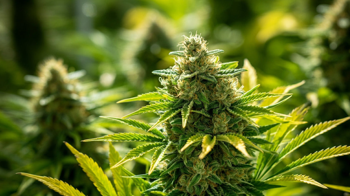 nine realms THCP flower plant in a farm