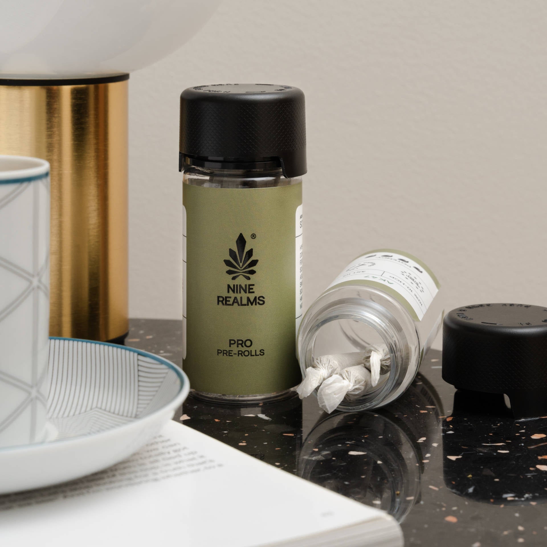 Nine Realms PRO 10-OH-HHCP Joints on a black marble table