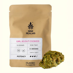 Nine Realms Girl Scout Cookies (GSC) T9HC Blüten, 10g CLASSIC-Beutel mit GSC Bud
