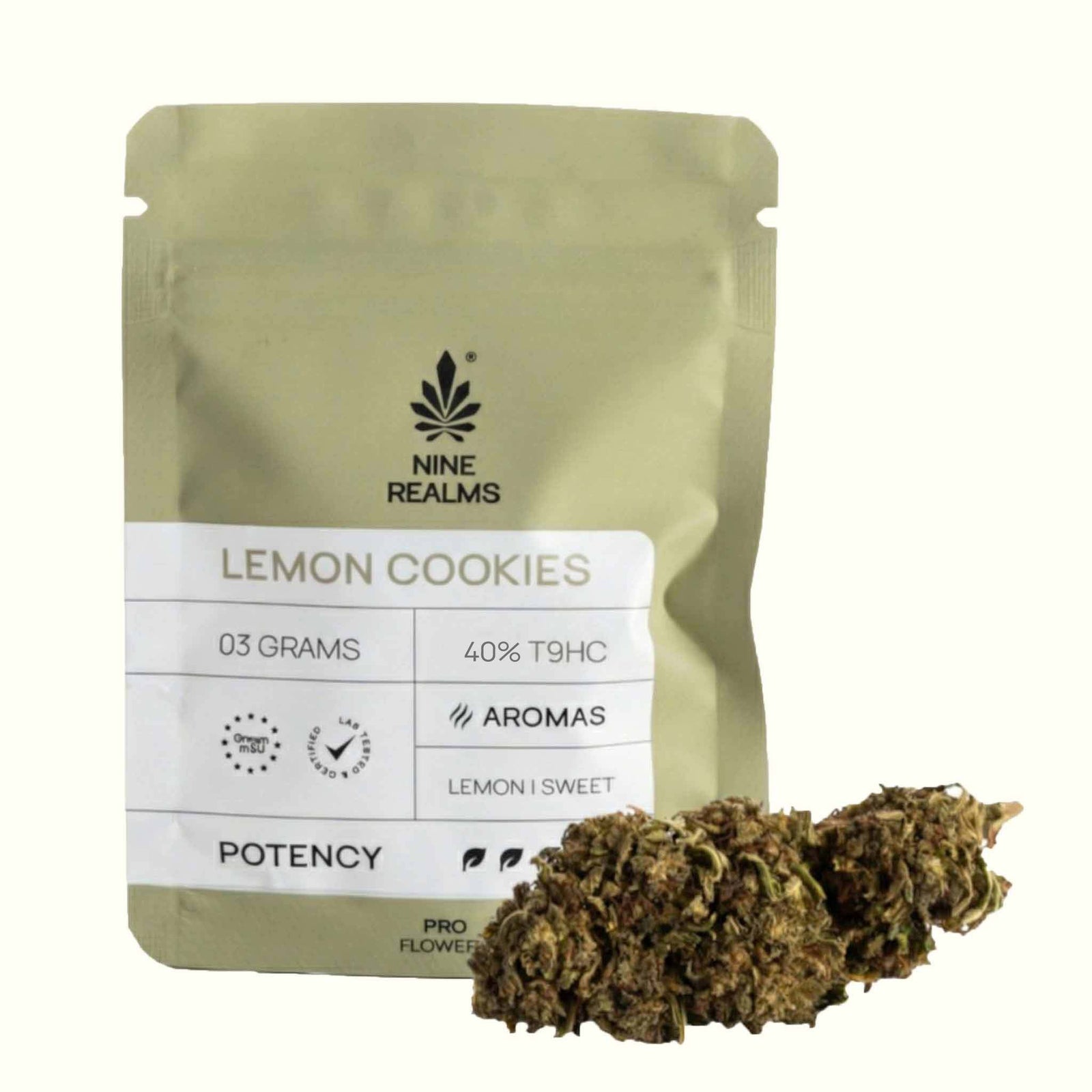 Nine Realms Lemon Cookies cannabis 3g T9HC flower
