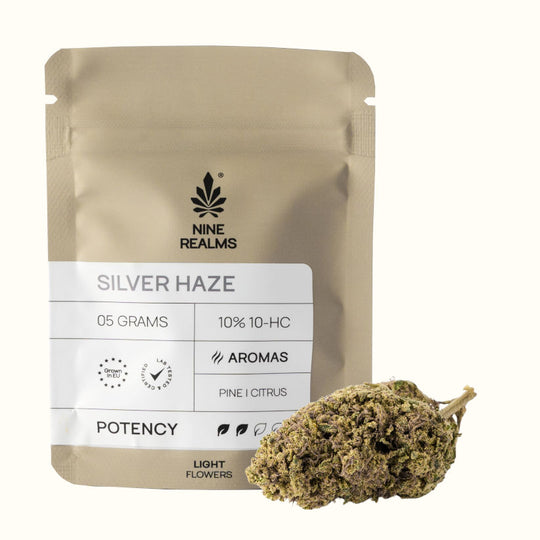 Nine Realms Silver Haze 10-OH-HHC Flower 5 grams with bud