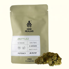 Nine Realms Zkittlez T9HC Blüten, 10g PRO-Beutel mit Zkittlez Bud